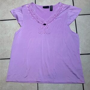 Apostrophe Lavender Short Sleeve Top